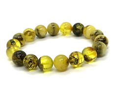 AMBER BRACELET Round Beads Yellow Natural BALTIC AMBER Ladies Jewelry 15,4g 470