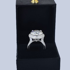 RARE Natural 12 Ct White Diamond Solitaire Ring With Certificate, Great Sparkle