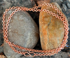 16 inch Pure Copper Textured Cable Chain Necklace, Healing Copper Jewelry