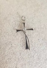 Sterling Silver (.925) Cross Pendant With CZ Diamond McVan