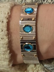 9ct London Blue Topaz Ring & Bracelet Silver 19mm Handmde Statement Jewelry Gift