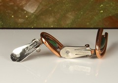 MATISSE ORIENTALE Signed Copper Set Goldish Green Enamel 1950s Wearable Art 4pc