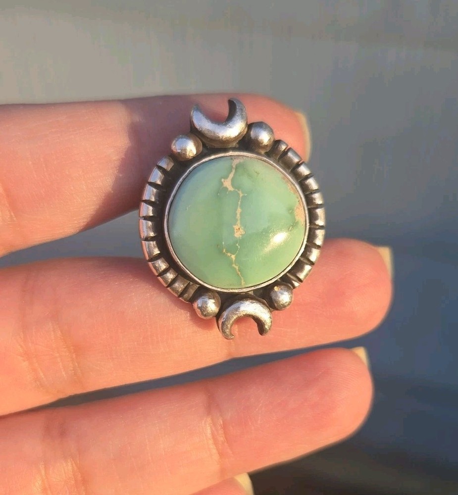 Pacific Crest Silver Green Royston Turquoise Sterling Silver Ring HTF Handmade