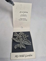 1997 Alice Warder Seely Wild Garden Pins Forget Me Not Brooches Pewter VTG EXC
