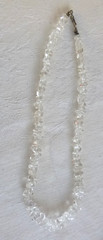 VTG Artisan White Quartz or Rock Crystal Necklace 20″ Strand Silver Hook Clasp