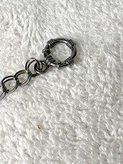 Unique Handcrafted Periwinkle Leather Bracelet with Spikes; Gun Metal