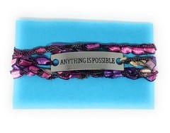 Inspirational Word Connector Crocheted Wrap Bracelet «ANYTHING IS POSSIBLE»