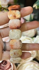 Natural Agatized Coral Fossil Beads Stretch Bracelet