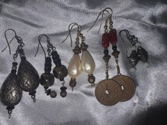 Artisan Dangle Earrings Lot of 5 Mixed Boho Beaded Drop Statement Vintage Style