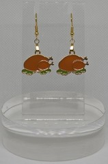 Dangling Fall Enameled Turkey Golden French Hook Fashion Earrings