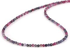 Ruby & Blue Sapphire Necklace, 2.50-3.00mm Micro faceted beads necklace, Natural