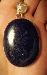 Natural Lapis Lazuli in Sterling Silver . 1 1/2 inch