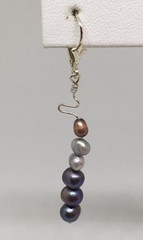 Vintage Hand Made Earrings Genuine Pearls In Sterling Silver Sam Chichester #13