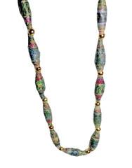 One Set Of Three Handmade Paper Beaded Necklaces Recycled Paper, eco-Friendly