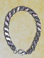 ANTIQUE 19c SOLID SILVER VERMEIL GOLD NECLAKE BRACELET CHAIN SEAL