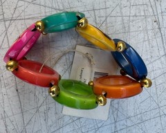 Organic Tagua Nut, Acai Seeds Bracelet Rainbow Handmade Ecuador Jewelry