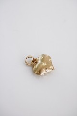14k Solid Gold Mini Heart Necklace for Women, Puffed Heart Pendant Necklace, 585