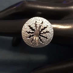 Unique Vintage Sterling Silver Modern Abstract Ring Sz 6.5 Sunburst Design