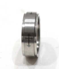 Ring Stainless Steel Etched Spinner Band Ring