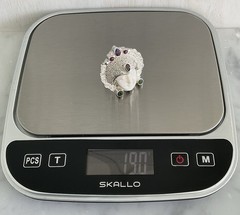 Sajen Silver Carved Goddess Ring Multi Gemstones 925 Sterling Silver Size 7
