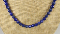 Beaded Lapis Lazuli Natural Gemstone Necklace Great Quality 18″