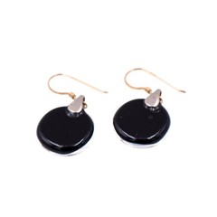 14K Yellow Gold Filled Dichroic Art Glass Dangle Earrings 1 1/2 Inch Artisan Dro