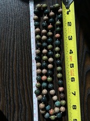 Unakite & Dragon Blood Jasper Gemstone Beaded 34 Inches Necklace