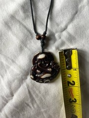 Handcrafted Buddha Pendant Necklace with Beads & Adjustable Cord