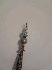 LABRADORITE R MOONSTONE & Glass Purple AB MOON FACE MILKY QUARTZ Crystal PENDANT