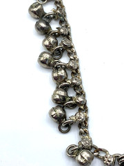 Vintage Metal Belly Dancer Bell Anklet Silver Tone Tribal Jewelry