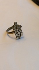 Brutalist Modernist Cluster Ring Size 7 Silver Tone Mixed Metal Art