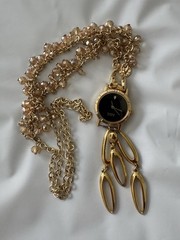 Upcycled Talbots Necklace & Vintage Diamond Quartz Watch – One of a Kind RARE