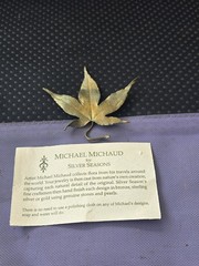 Vtg Rare MICHAEL MICHAUD Bronze Japanese Maple Flower Pin/brooch Pre Owned #H