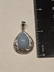 Sterling Silver 925 Angelite Tear Drop Pendant