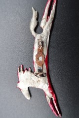 Hand Painted Pewter Artisan Spirit Horse Racing Pin Equestrian Enamel Colorful