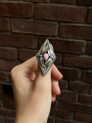 Pink Conch Feather Ring Size 9.5 | 925 Sterling Silver C950