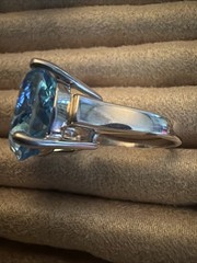 Balinese artisan Ni Wayan Astiti Sky Blue topaz 7.7 ct Solitary Ring