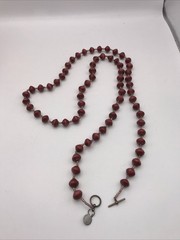 Artisan Bead For Life Recycled Paper Reddish Bead Necklace Made In Uganda 38”