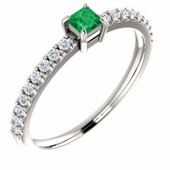 Family Ring Sterling Silver 1-6 Princess-Cut Birthstones, Moms anniversary ring