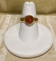 Sundance Catalog Gold Vermeil Red Onyx Circle Stone Ring Size 7