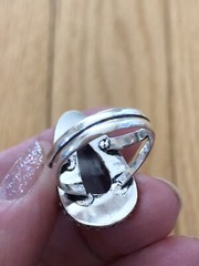 Purple and White Banded Amethyst Arrow Ring Size 8.5 Artisan