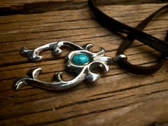 Bella Sterling Silver Naja Blue Turquoise Cowgirl Necklace Choker
