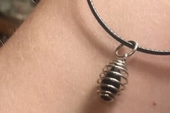 Obsidian faceted silver wire wrapped 1/2 Inch Small Pendant