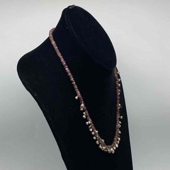 14K Gold Filled Tourmaline & Freshwater Pearl Beaded Charm Necklace 19.5″
