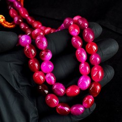2 Strand Pink Ruby 522.00 Cts Awesome Beautiful Necklace Jewelery RK 32 E732