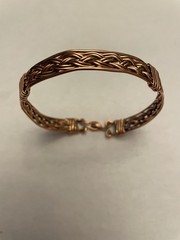 Antiqued Copper Braided Wire Weaved Bracelet 8.5”