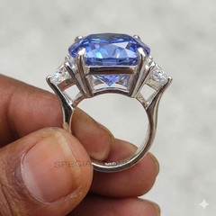RARE 12 Ct Certified Blue Diamond Ring, Free Diamond Studs