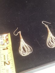 5 pc. Sterling Silver “Liquid Silver” strand necklace 15”,13”,11”+earrings+box