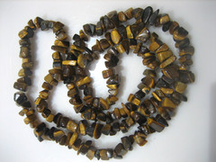 Beautiful Golden Brown Tigers Eye Stone Chip Single Strand 30″ Necklace