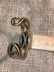 Barse Bronze Lapis Lazuli Blue Stone Cuff Bracelet